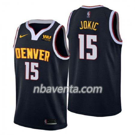 Camiseta Hombre Denver Nuggets Nikola Jokic 15 2018-2019 Nike Navy Swingman